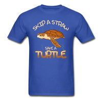 Skip a Straw, Save a Turtle T-Shirt - royal blue