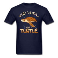 Skip a Straw, Save a Turtle T-Shirt - navy