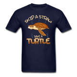 Skip a Straw, Save a Turtle T-Shirt - navy