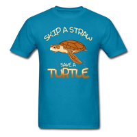 Skip a Straw, Save a Turtle T-Shirt - turquoise
