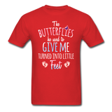 The Butterflies Turned into Little Feet T-Shirt - red