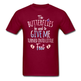 The Butterflies Turned into Little Feet T-Shirt - burgundy