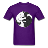 Yin Yang Cats T-Shirt - purple
