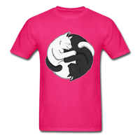 Yin Yang Cats T-Shirt - fuchsia