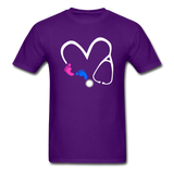 Baby Feet & Stethoscope T-Shirt - purple