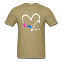 Baby Feet & Stethoscope T-Shirt - khaki