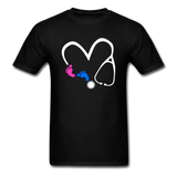 Baby Feet & Stethoscope T-Shirt - black