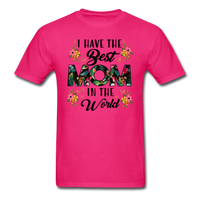 Best Mom in the World T-Shirt - fuchsia