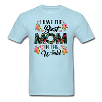 Best Mom in the World T-Shirt - powder blue
