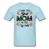Best Mom in the World T-Shirt - powder blue
