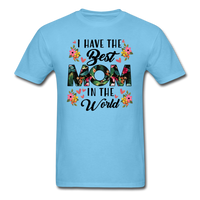 Best Mom in the World T-Shirt - aquatic blue