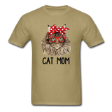 Cat Mom T-Shirt - khaki