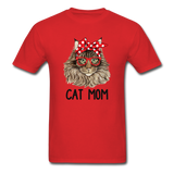Cat Mom T-Shirt - red