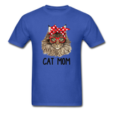 Cat Mom T-Shirt - royal blue