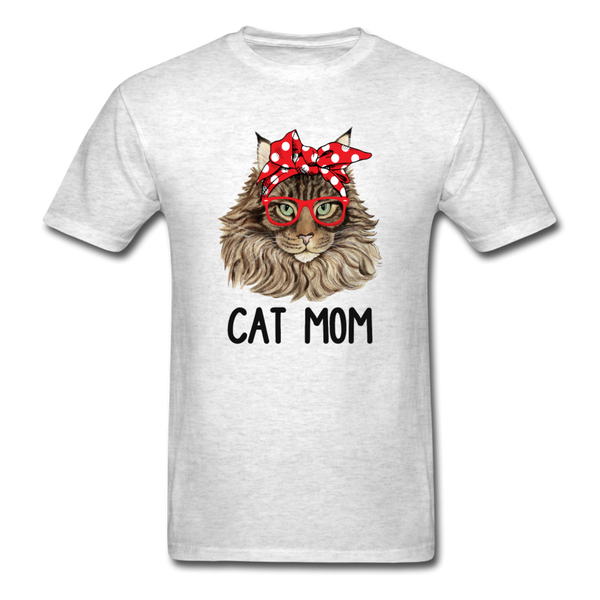 Cat Mom T-Shirt - light heather gray