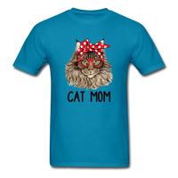 Cat Mom T-Shirt - turquoise