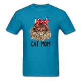 Cat Mom T-Shirt - turquoise
