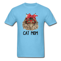 Cat Mom T-Shirt - aquatic blue