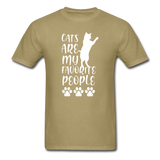 Cats Are My Favorite People T-Shirt - khaki