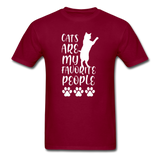 Cats Are My Favorite People T-Shirt - burgundy