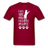 Cats Are My Favorite People T-Shirt - dark red