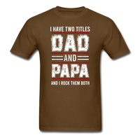 Dad and Papa T-Shirt - brown