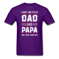 Dad and Papa T-Shirt - purple