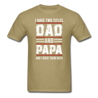 Dad and Papa T-Shirt - khaki