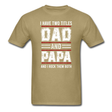 Dad and Papa T-Shirt - khaki