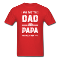 Dad and Papa T-Shirt - red