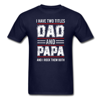 Dad and Papa T-Shirt - navy