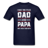 Dad and Papa T-Shirt - navy