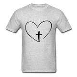 Heart Jesus T-Shirt - heather gray