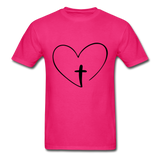 Heart Jesus T-Shirt - fuchsia