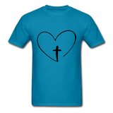 Heart Jesus T-Shirt - turquoise