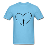Heart Jesus T-Shirt - aquatic blue