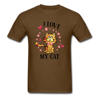 I Love My Cat T-Shirt - brown