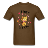 I Love My Cat T-Shirt - brown