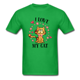 I Love My Cat T-Shirt - bright green