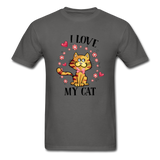 I Love My Cat T-Shirt - charcoal
