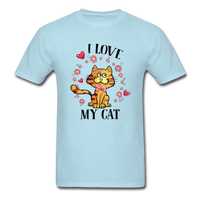 I Love My Cat T-Shirt - powder blue