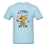 I Love My Cat T-Shirt - powder blue