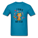 I Love My Cat T-Shirt - turquoise