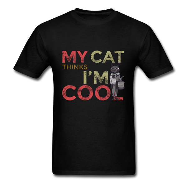 My Cat Thinks I'm Cool T-Shirt - black