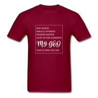 My God T-Shirt - burgundy