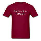 Abundance is my Birthright T-Shirt - burgundy
