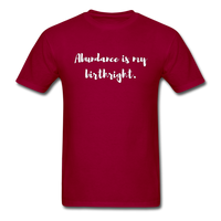 Abundance is my Birthright T-Shirt - dark red
