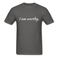 I am Worthy T-Shirt - charcoal