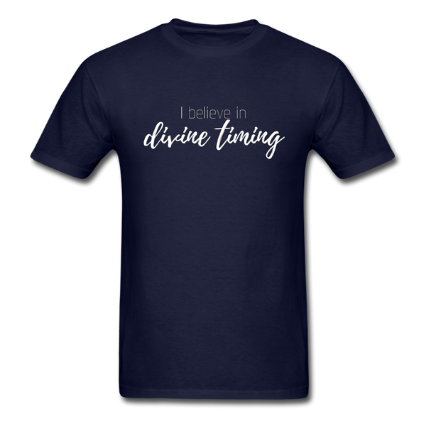 I Believe in Divine Timing T-Shirt - navy