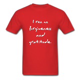 I Run on Forgiveness and Gratitude T-Shirt - red